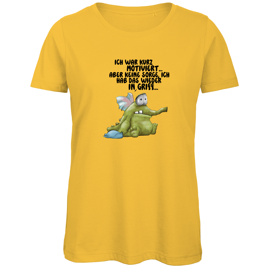 Damen Premium Bio T-Shirt Ich war kurz motiviert... Design 2