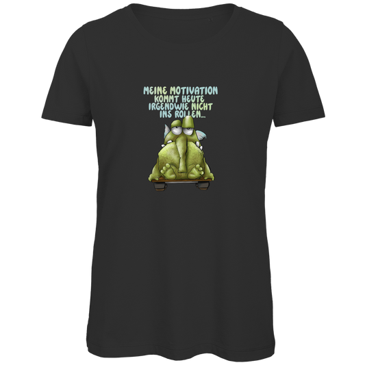 Damen Premium Bio T-Shirt Meine Motivation kommt heute irgendwie... Design 1