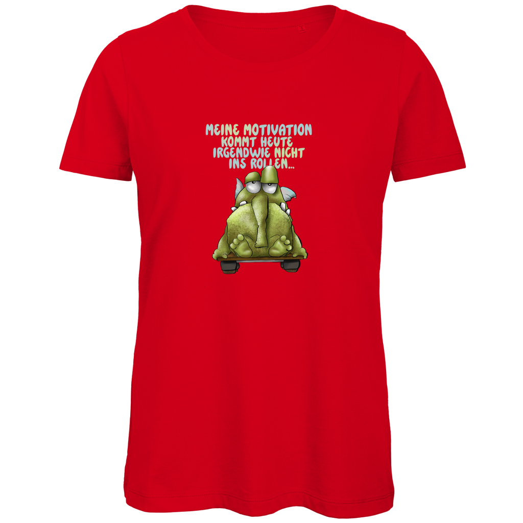 Damen Premium Bio T-Shirt Meine Motivation kommt heute irgendwie... Design 1
