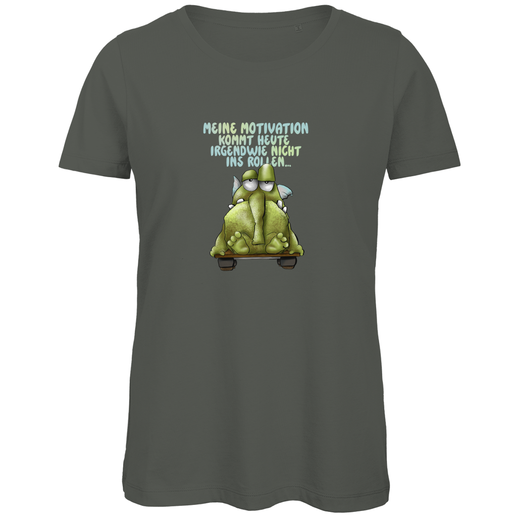 Damen Premium Bio T-Shirt Meine Motivation kommt heute irgendwie... Design 1