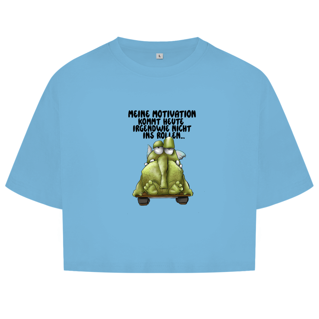 Damen Oversize Crop Top Meine Motivation kommt heute irgendwie nicht... Design 2