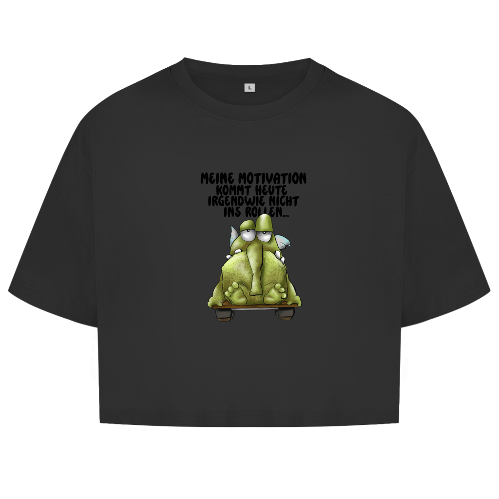 Damen Oversize Crop Top Meine Motivation kommt heute irgendwie nicht... Design 2