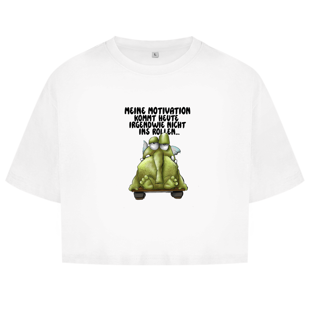 Damen Oversize Crop Top Meine Motivation kommt heute irgendwie nicht... Design 2