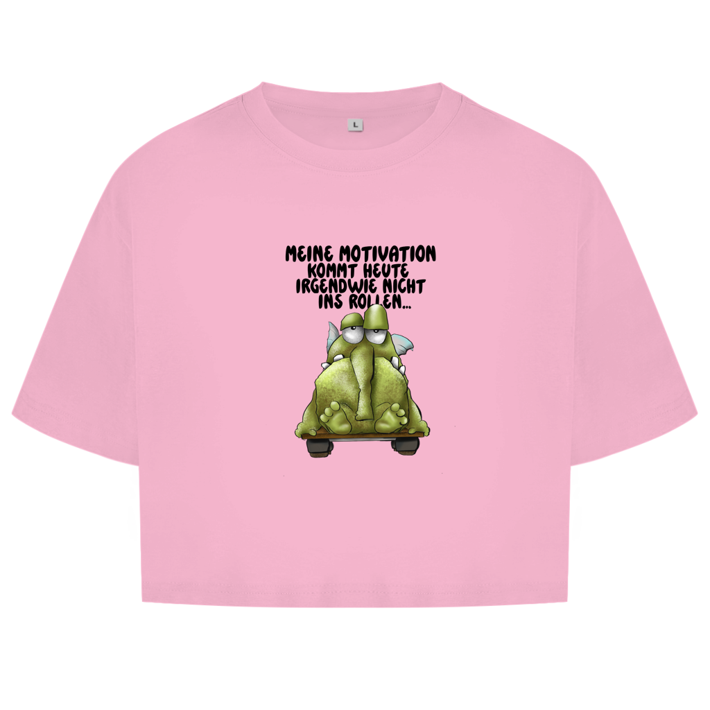 Damen Oversize Crop Top Meine Motivation kommt heute irgendwie nicht... Design 2