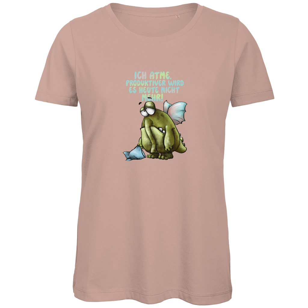 Damen Premium Bio T-Shirt Ich atme. Produktiver wird es ... Design 1