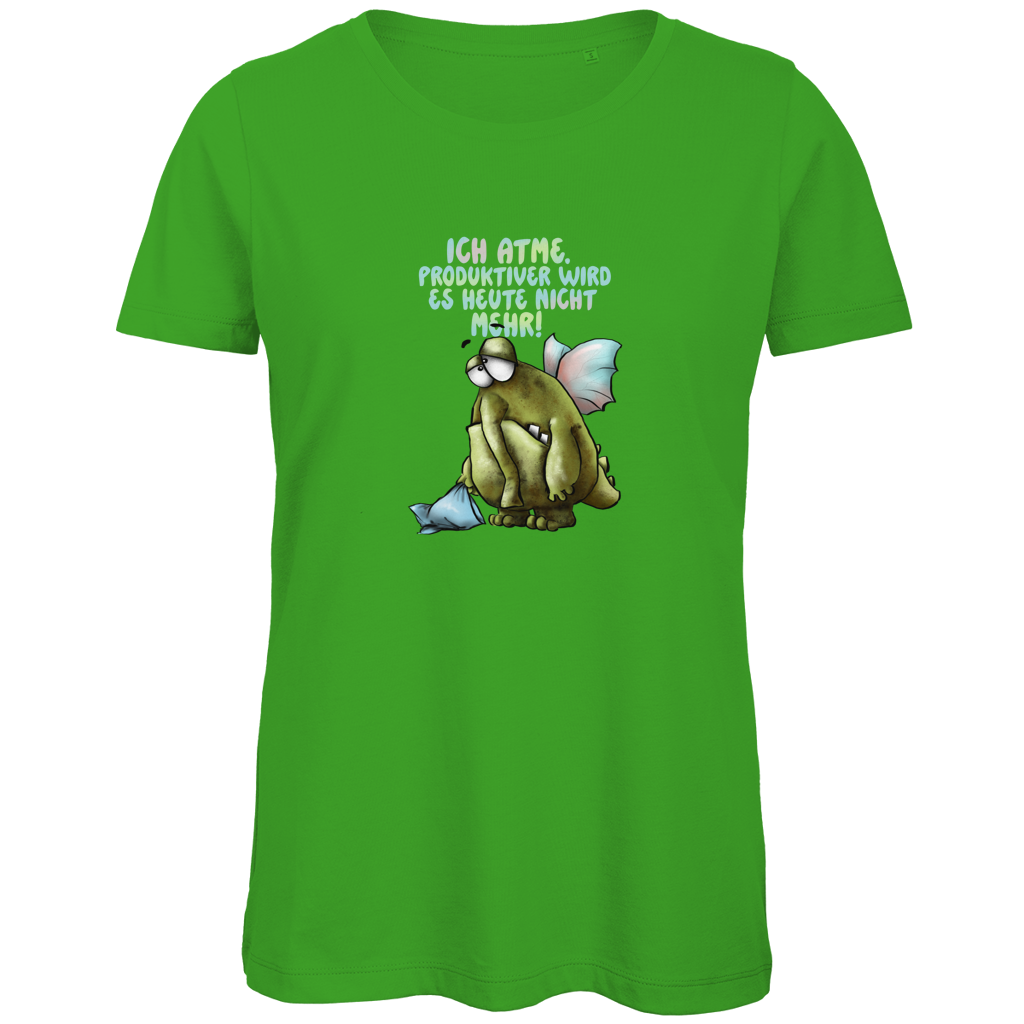 Damen Premium Bio T-Shirt Ich atme. Produktiver wird es ... Design 1