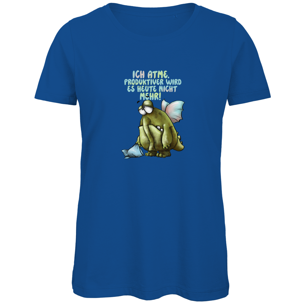Damen Premium Bio T-Shirt Ich atme. Produktiver wird es ... Design 1