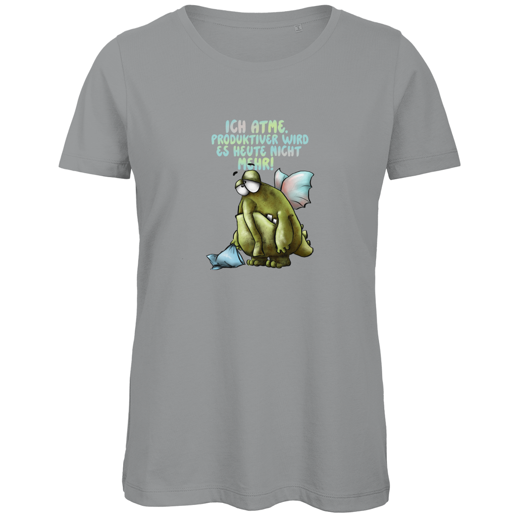 Damen Premium Bio T-Shirt Ich atme. Produktiver wird es ... Design 1