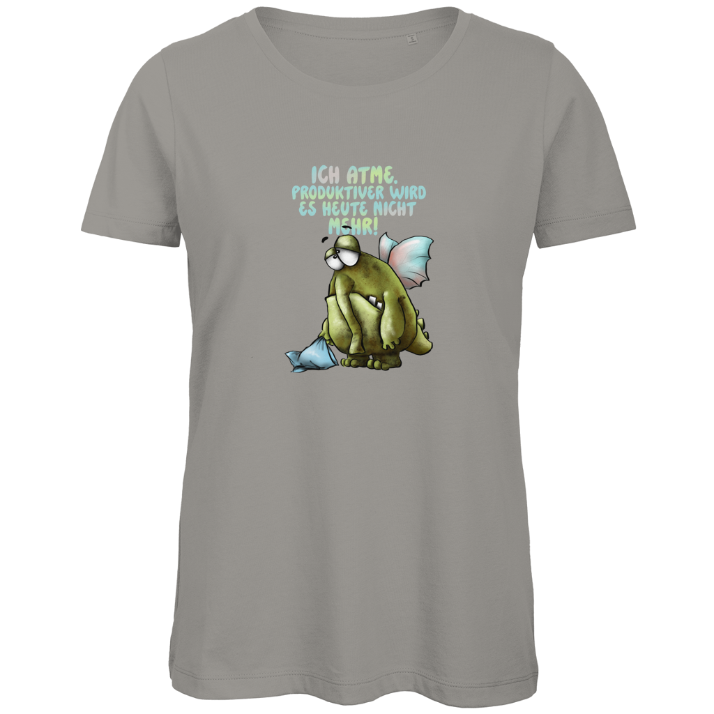Damen Premium Bio T-Shirt Ich atme. Produktiver wird es ... Design 1