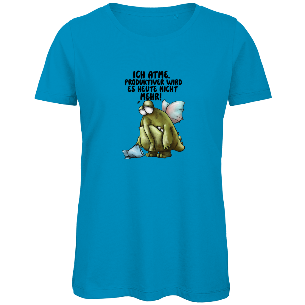 Damen Premium Bio T-Shirt Ich atme. Produktiver wird es heute ... Design 2