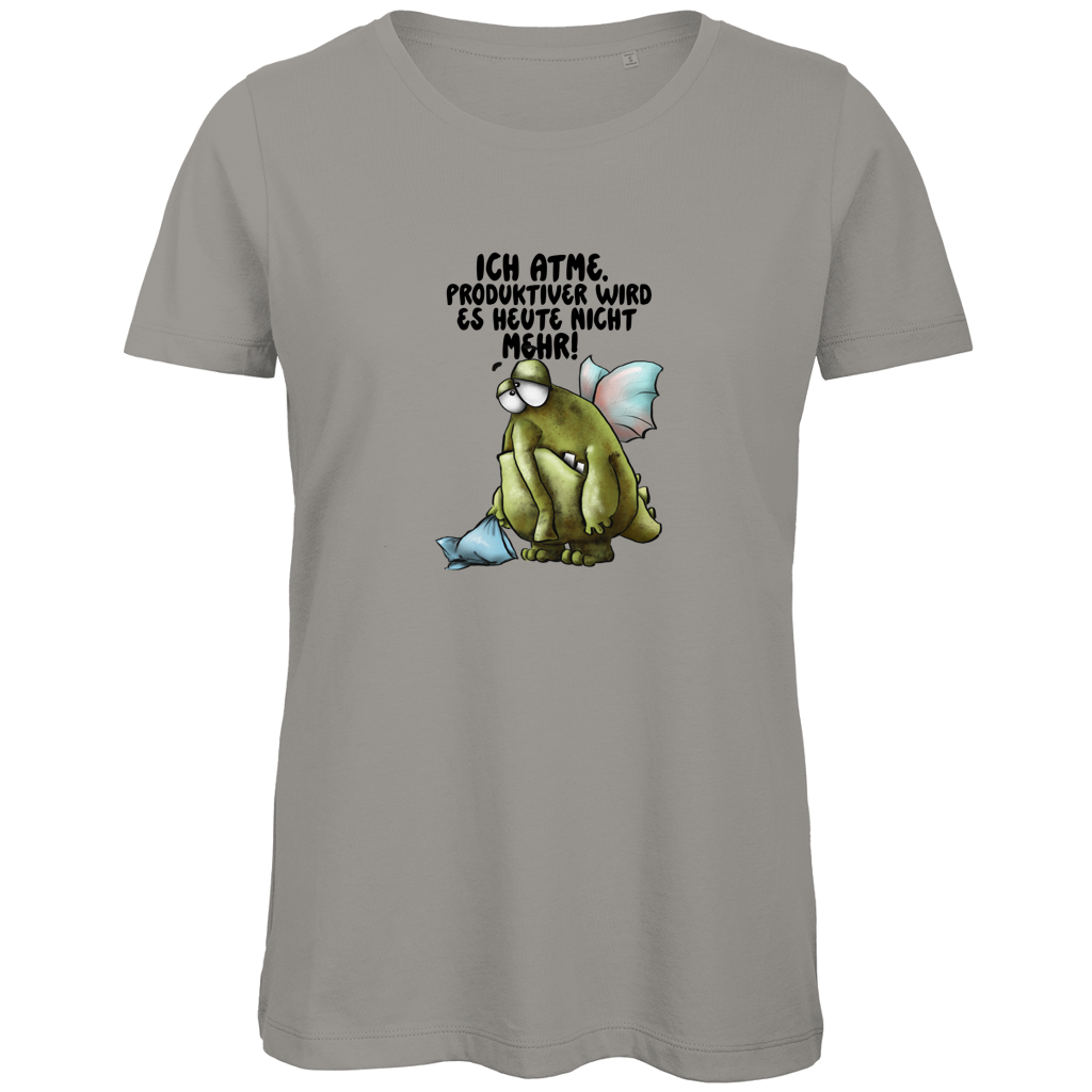 Damen Premium Bio T-Shirt Ich atme. Produktiver wird es heute ... Design 2