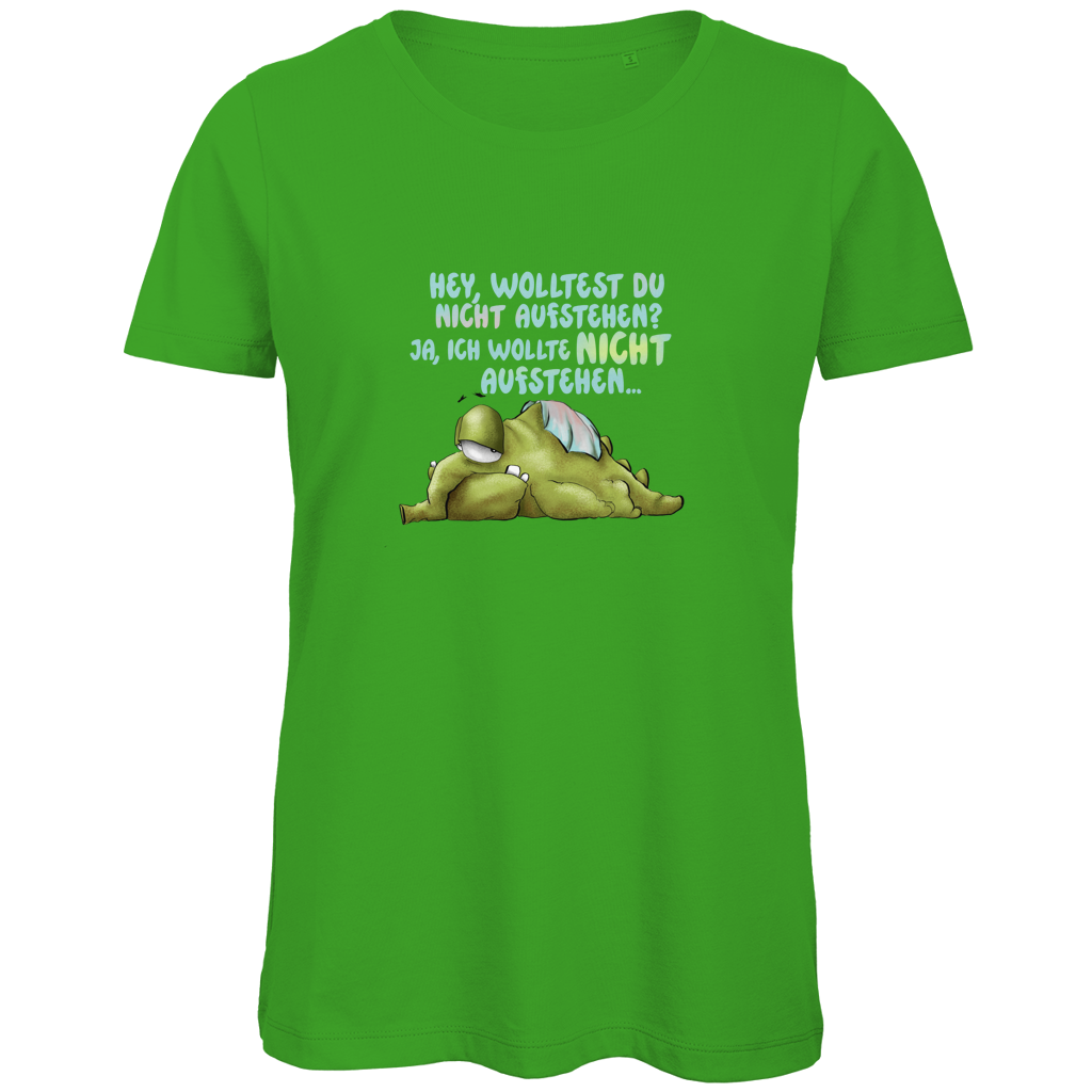 Damen Premium Bio T-Shirt Hey, wolltest du nicht aufstehen? Design 1