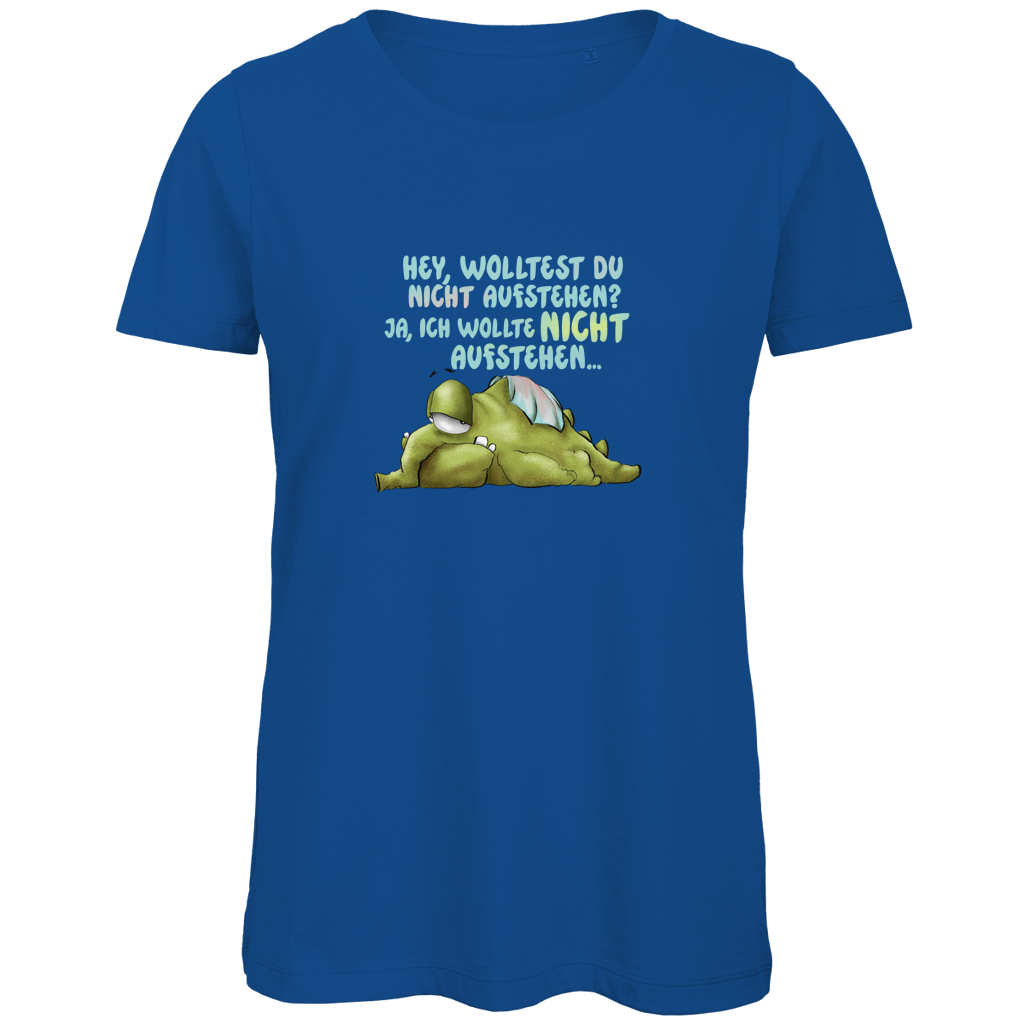 Damen Premium Bio T-Shirt Hey, wolltest du nicht aufstehen? Design 1