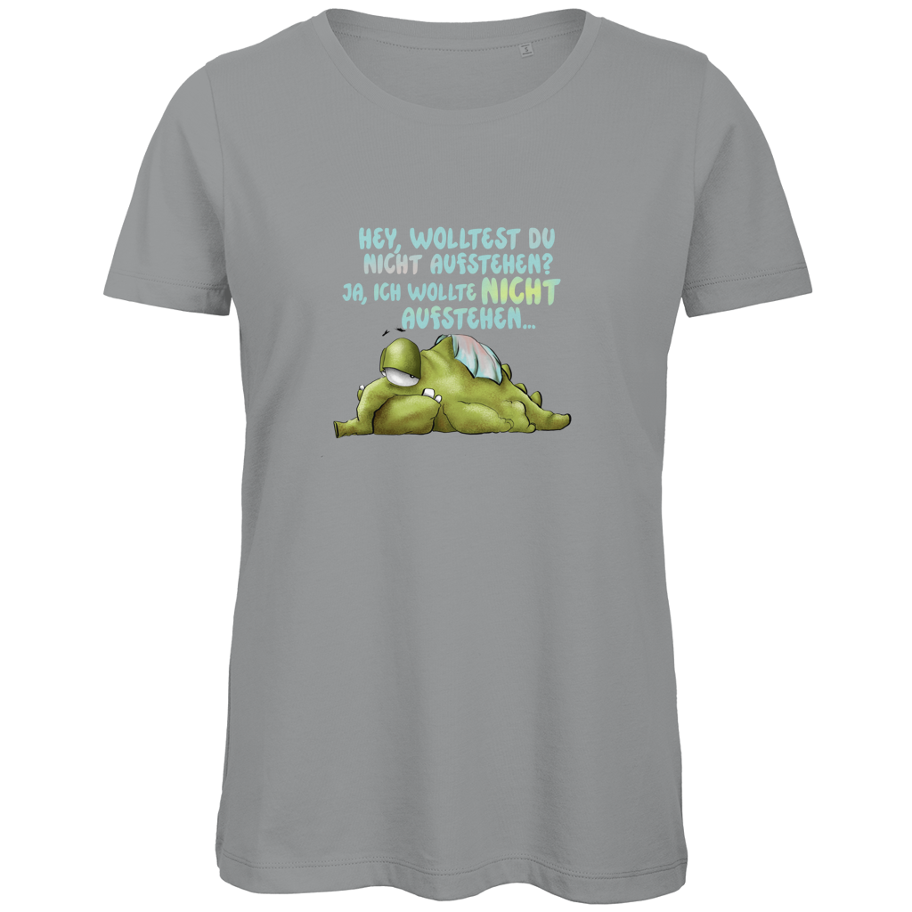 Damen Premium Bio T-Shirt Hey, wolltest du nicht aufstehen? Design 1
