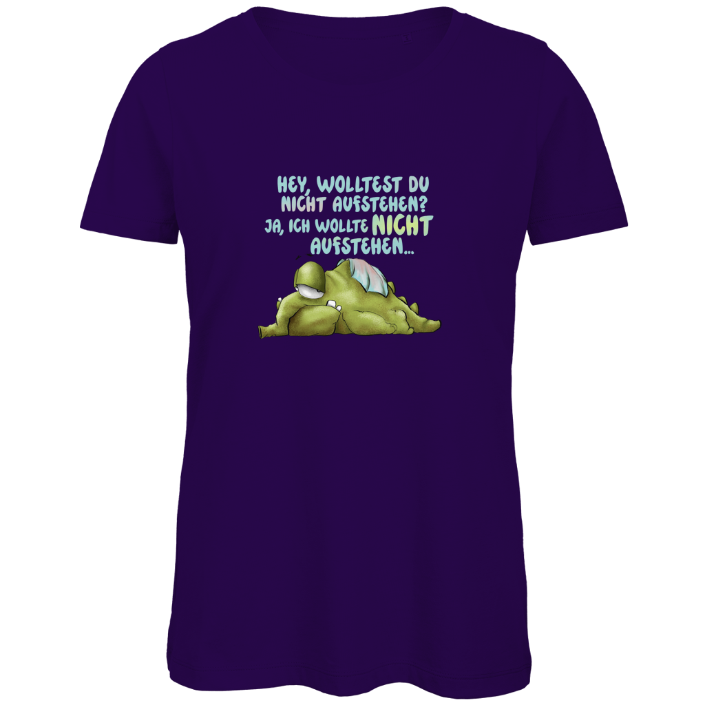 Damen Premium Bio T-Shirt Hey, wolltest du nicht aufstehen? Design 1