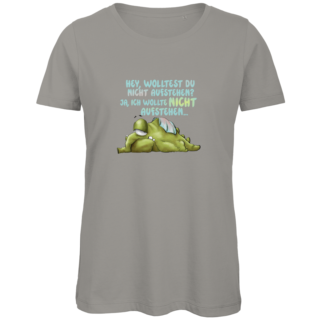Damen Premium Bio T-Shirt Hey, wolltest du nicht aufstehen? Design 1
