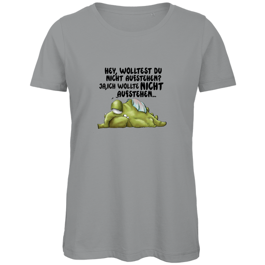 Damen Premium Bio T-Shirt Hey, wolltest du nicht aufstehen? Deisgn 2