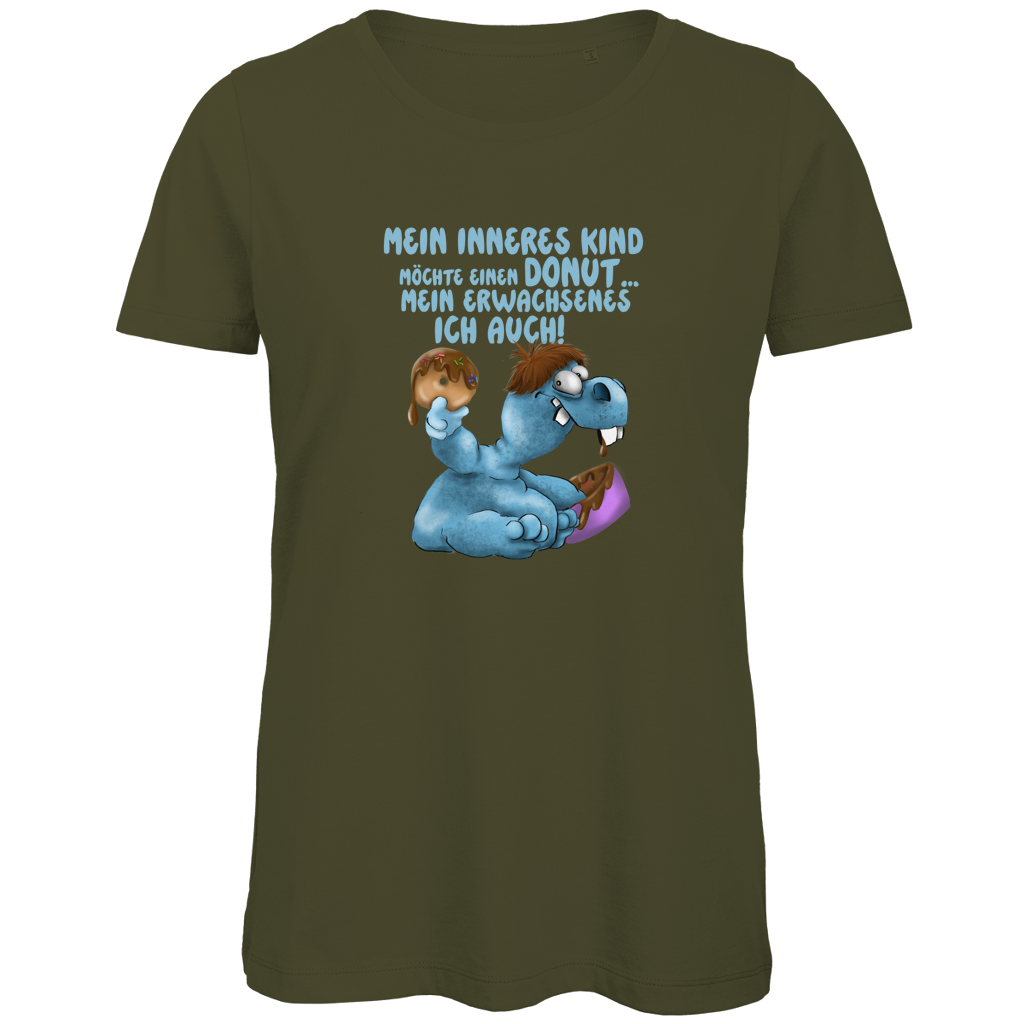 Damen Premium Bio T-Shirt Mein inneres Kind möchte einen Donut... Design 1