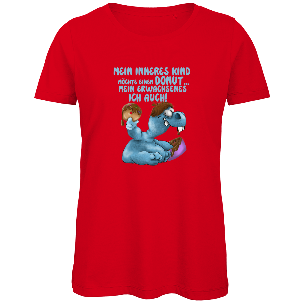 Damen Premium Bio T-Shirt Mein inneres Kind möchte einen Donut... Design 1