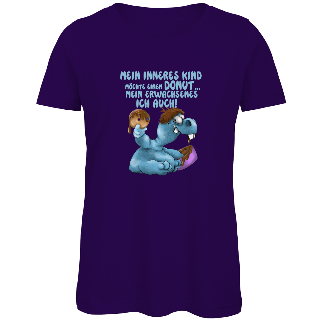 Damen Premium Bio T-Shirt Mein inneres Kind möchte einen Donut... Design 1