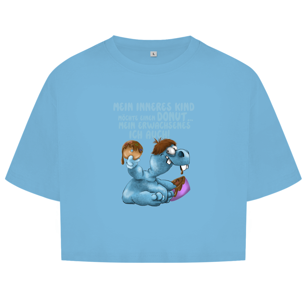 Damen Oversize Crop Top Mein inneres Kind möchte einen Donut... Design 1