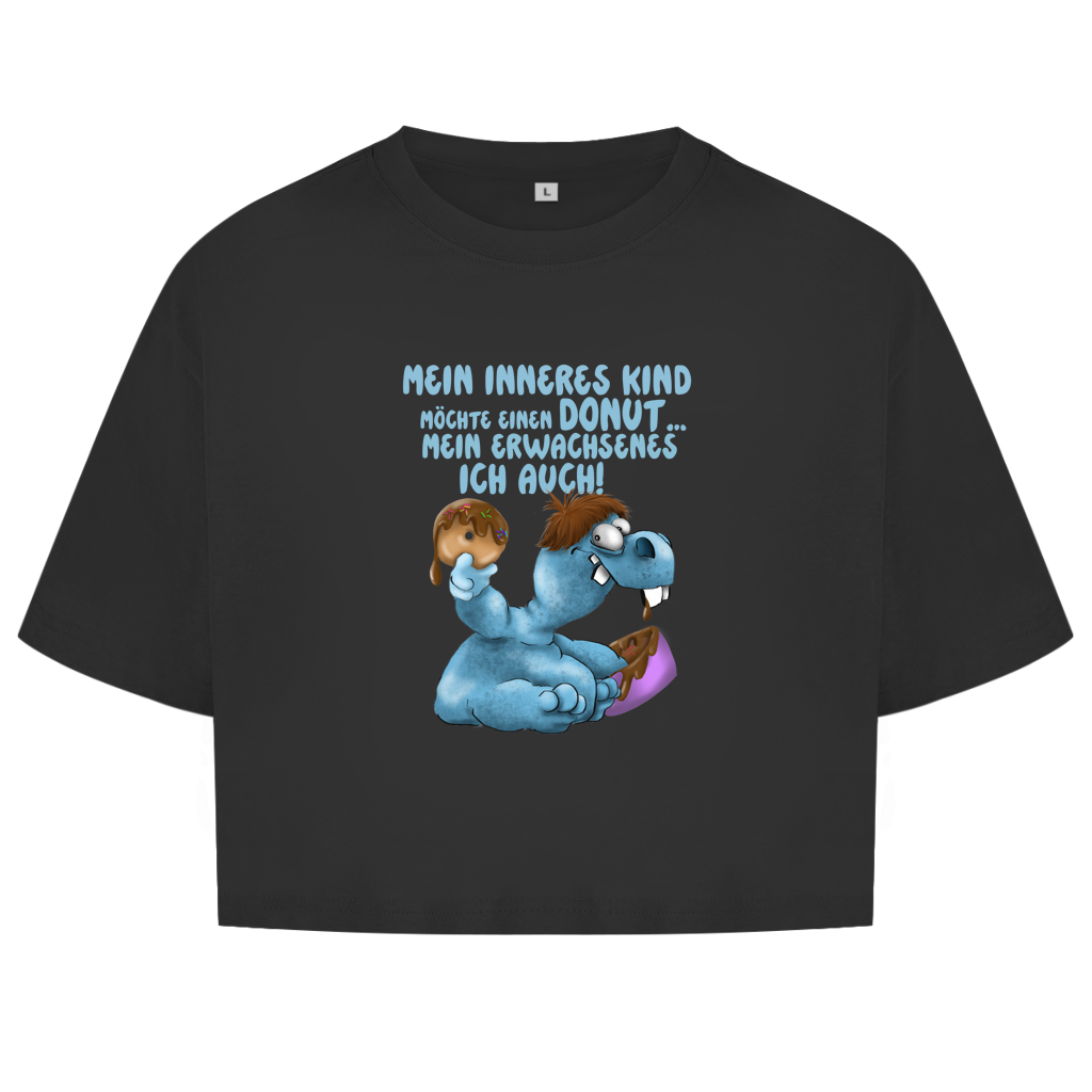 Damen Oversize Crop Top Mein inneres Kind möchte einen Donut... Design 1