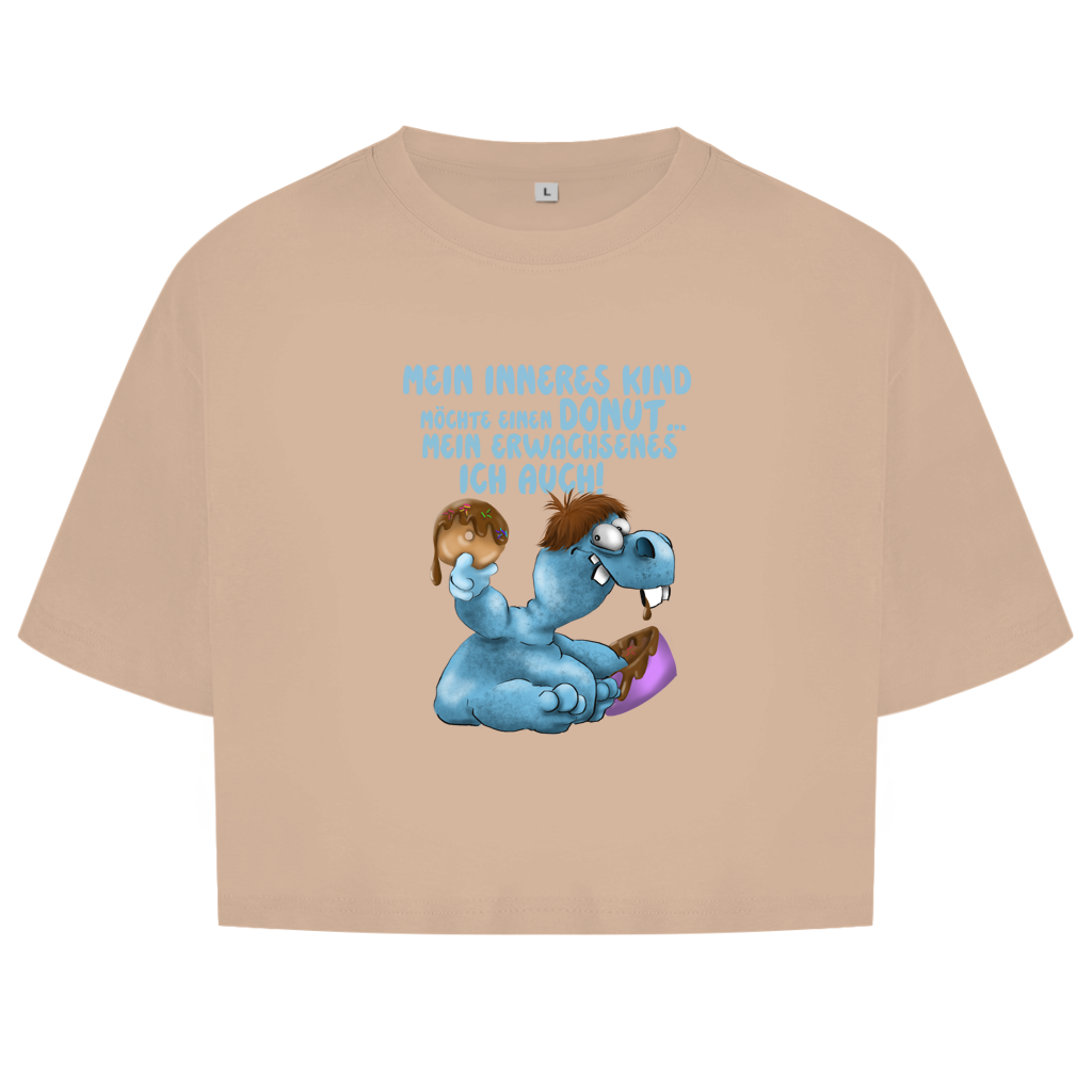 Damen Oversize Crop Top Mein inneres Kind möchte einen Donut... Design 1