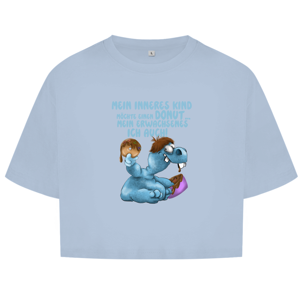 Damen Oversize Crop Top Mein inneres Kind möchte einen Donut... Design 1
