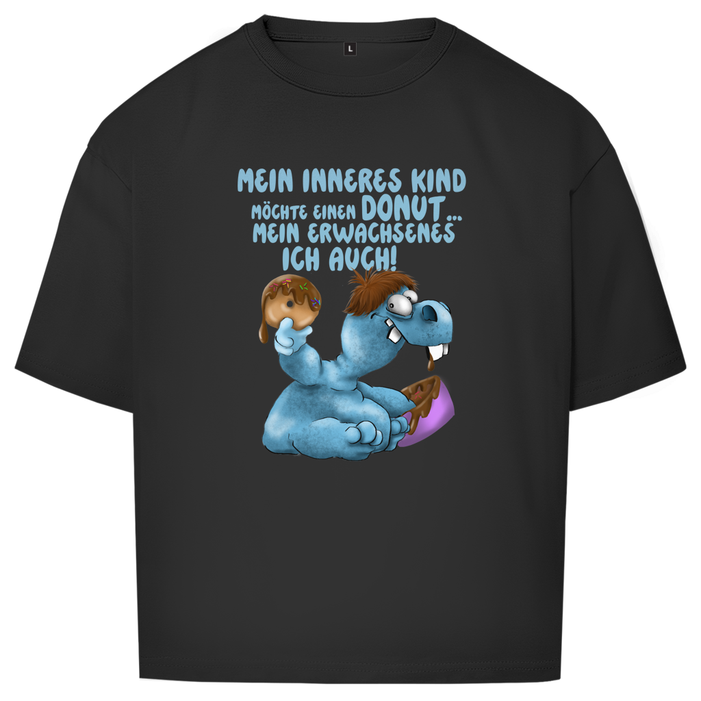 Oversize T-Shirt Mein inneres Kind möchte einen Donut... Design 1