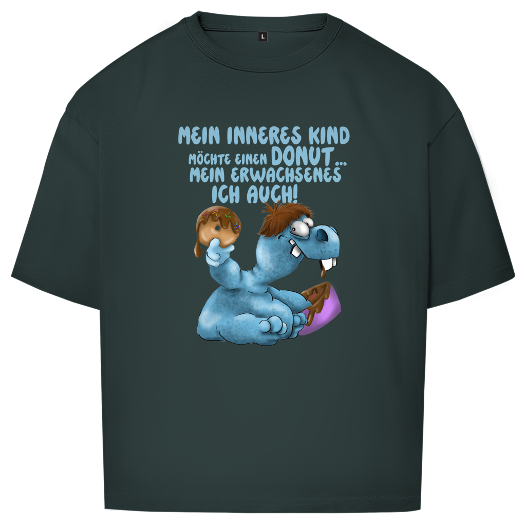 Oversize T-Shirt Mein inneres Kind möchte einen Donut... Design 1