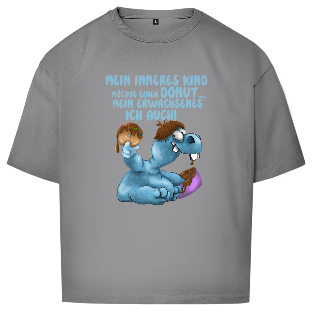 Oversize T-Shirt Mein inneres Kind möchte einen Donut... Design 1
