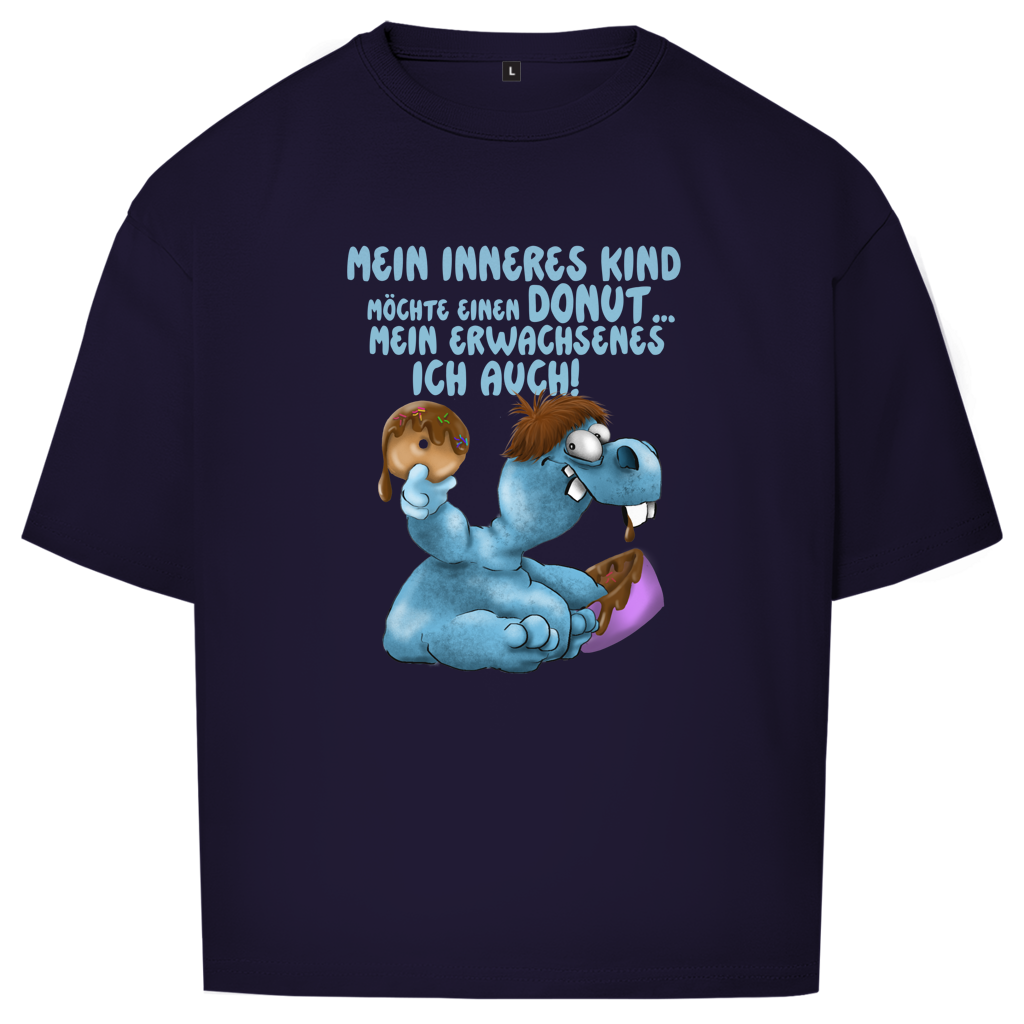 Oversize T-Shirt Mein inneres Kind möchte einen Donut... Design 1