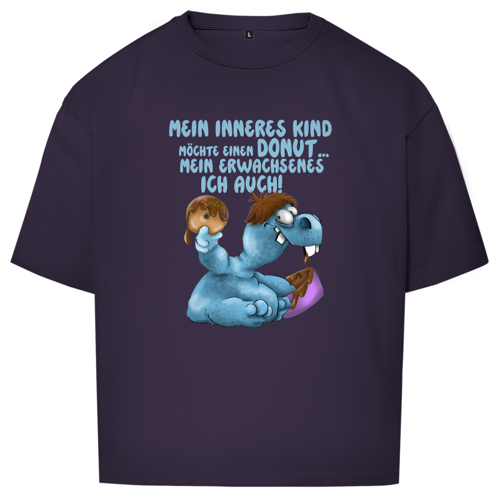 Oversize T-Shirt Mein inneres Kind möchte einen Donut... Design 1