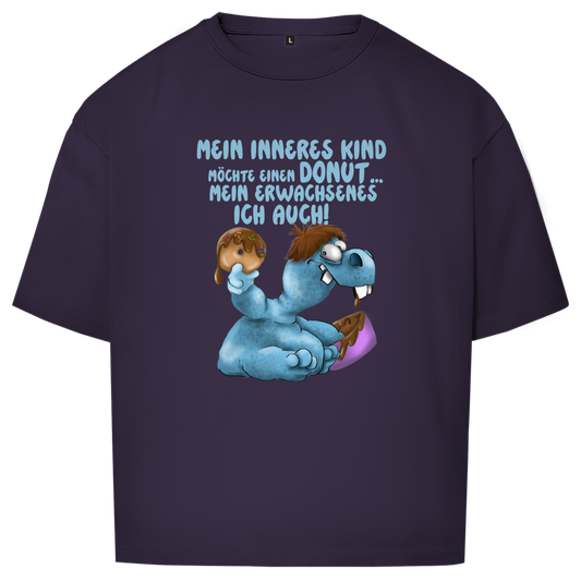 Oversize T-Shirt Mein inneres Kind möchte einen Donut... Design 1