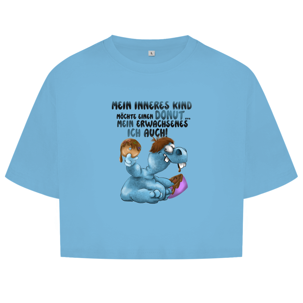 Damen Oversize Crop Top Mein inneres Kind möchte einen Donut... Design 2