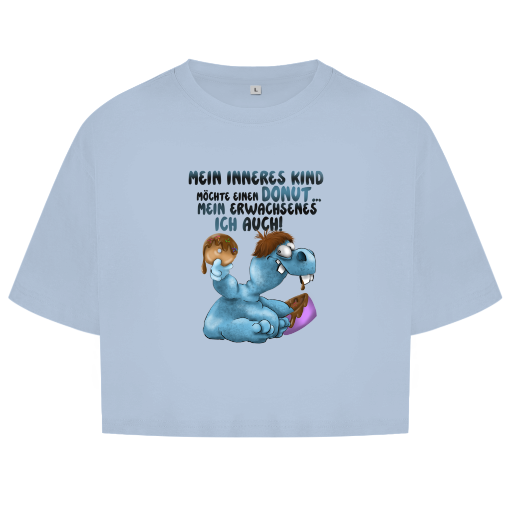 Damen Oversize Crop Top Mein inneres Kind möchte einen Donut... Design 2