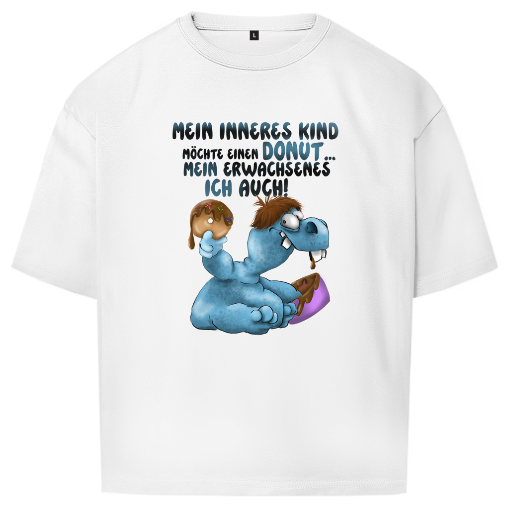 Oversize T-Shirt Mein inneres Kind möchte einen Donut... Design 2