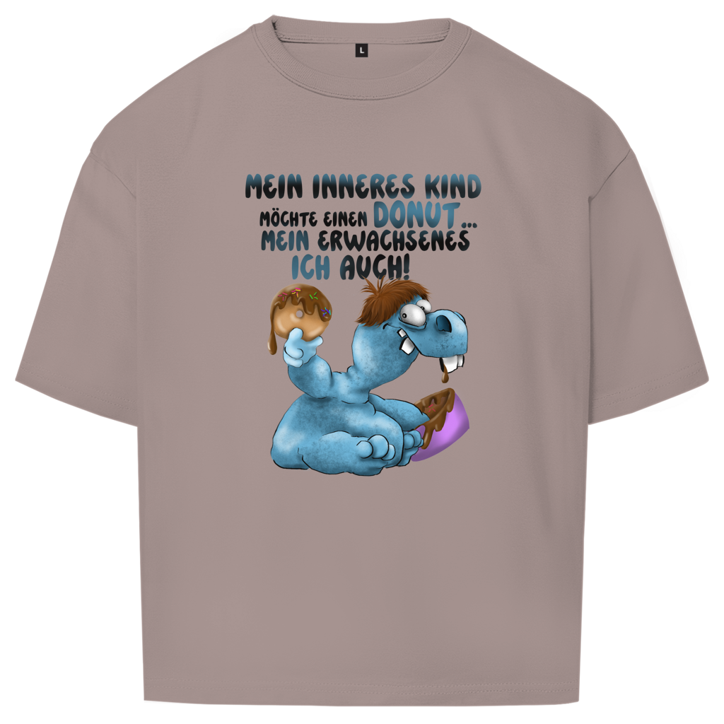 Oversize T-Shirt Mein inneres Kind möchte einen Donut... Design 2