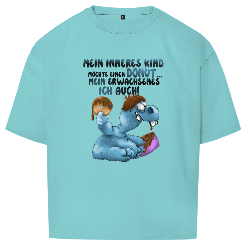 Oversize T-Shirt Mein inneres Kind möchte einen Donut... Design 2