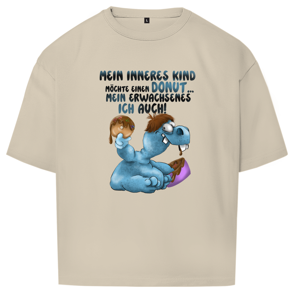 Oversize T-Shirt Mein inneres Kind möchte einen Donut... Design 2