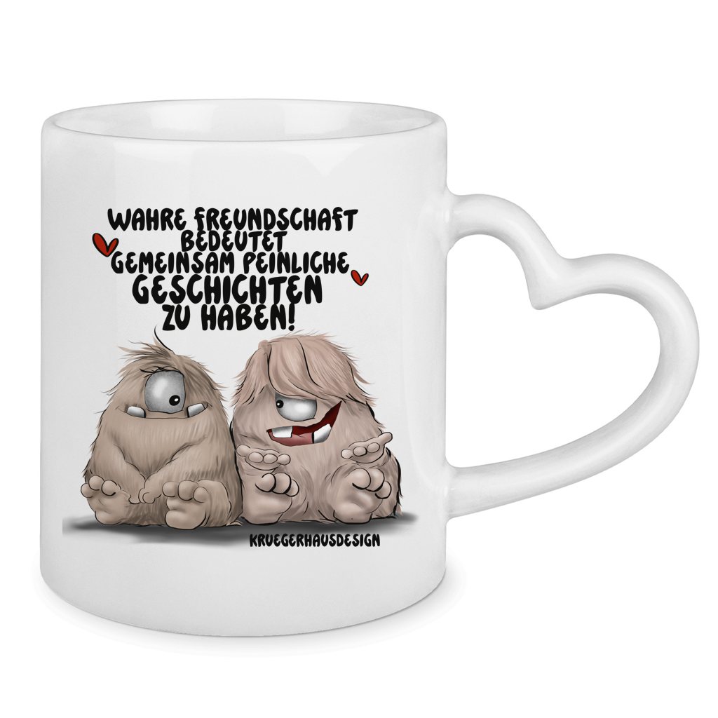 Tasse mit Herzhenkel Wahre Freundschaft bedeutet