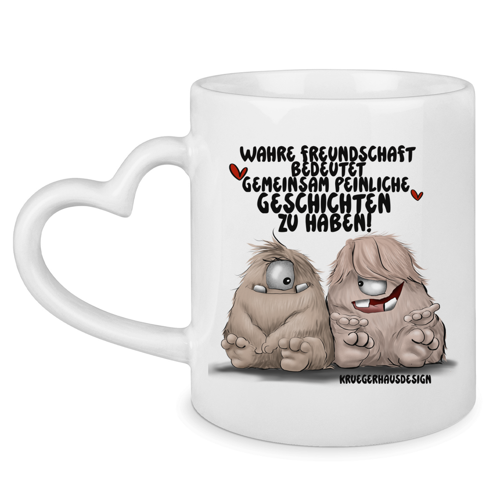 Tasse mit Herzhenkel Wahre Freundschaft bedeutet