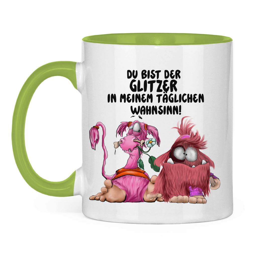 Tasse zweifarbig Du bist der Glitzer in meinem täglichen Wahnsinn!