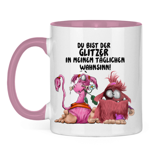 Tasse zweifarbig Du bist der Glitzer in meinem täglichen Wahnsinn!