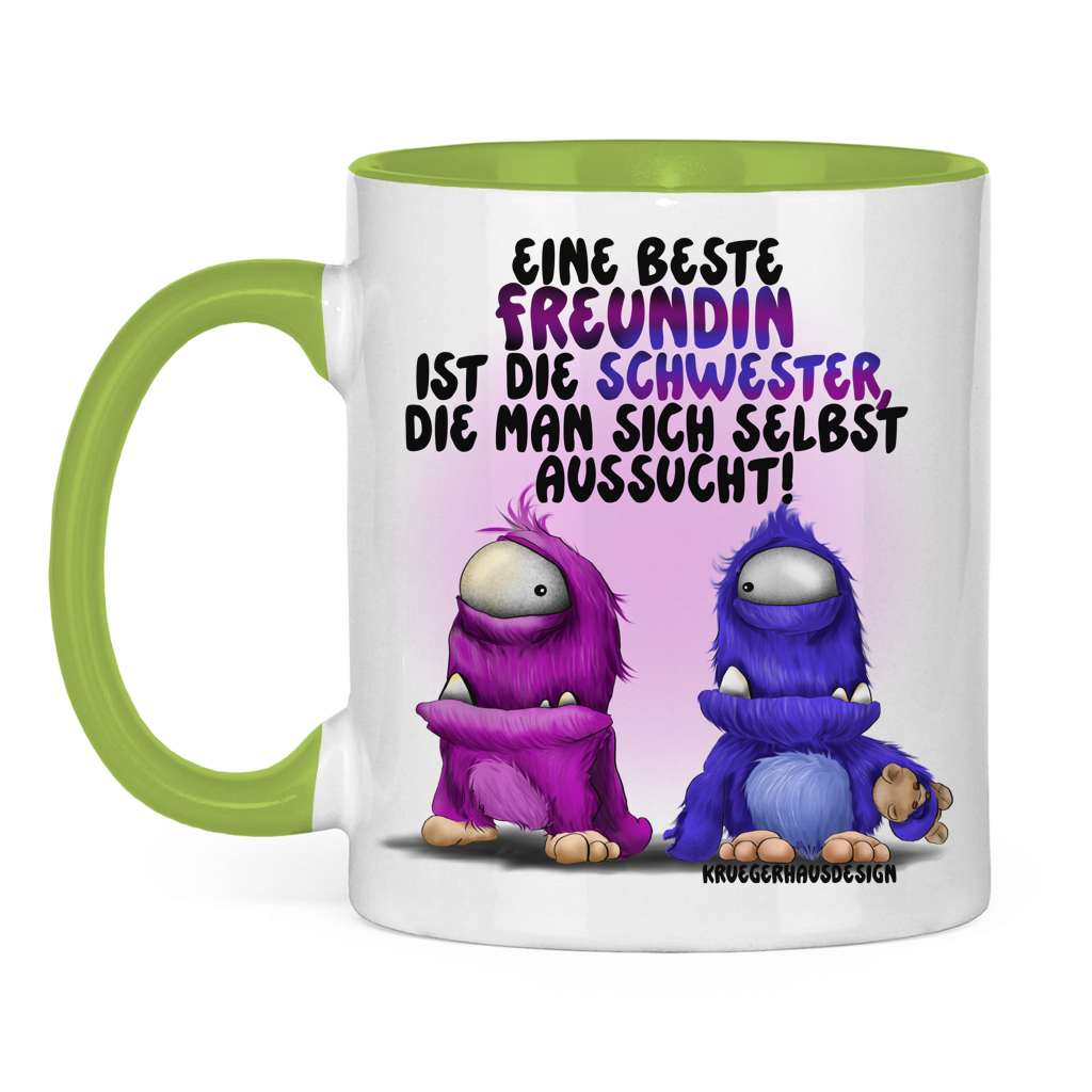 Tasse zweifarbig Eine Beste Freundin ist die Schwester, die man sich ...