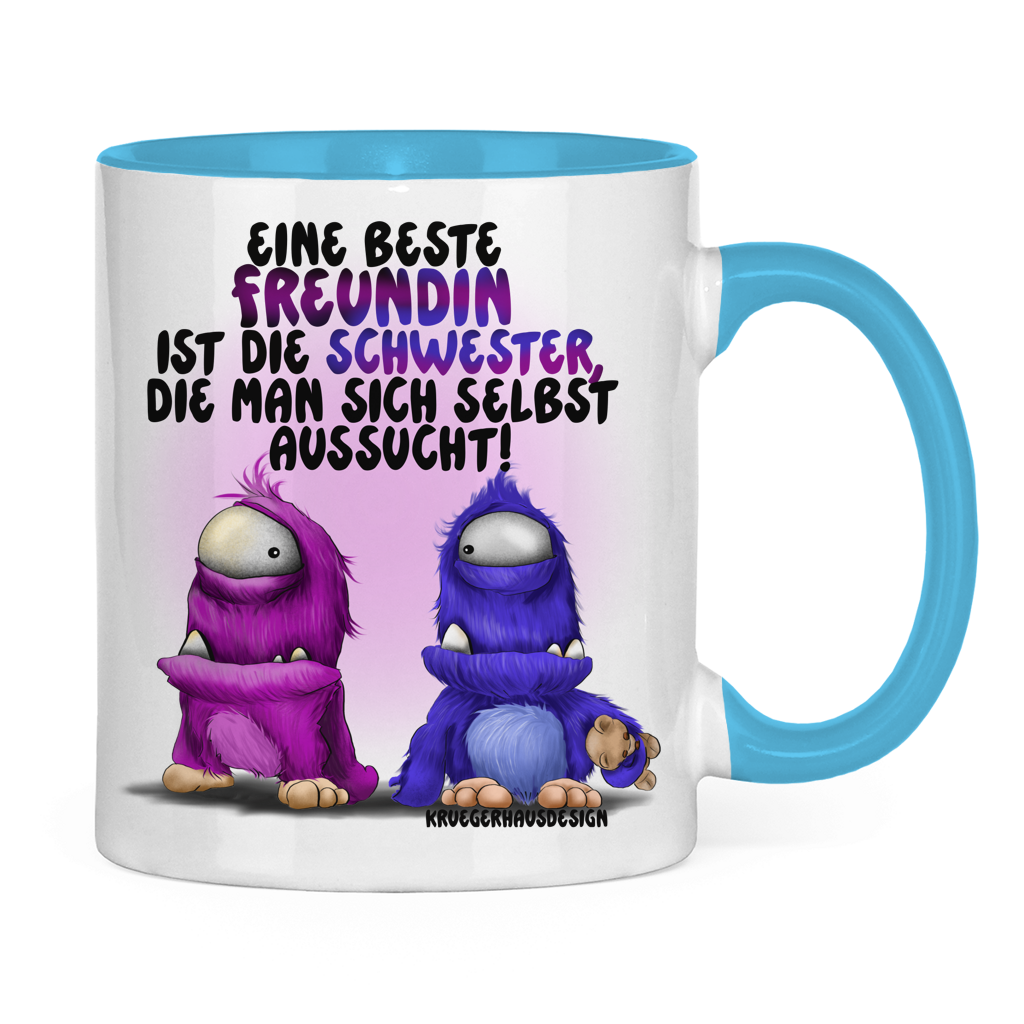 Tasse zweifarbig Eine Beste Freundin ist die Schwester, die man sich ...