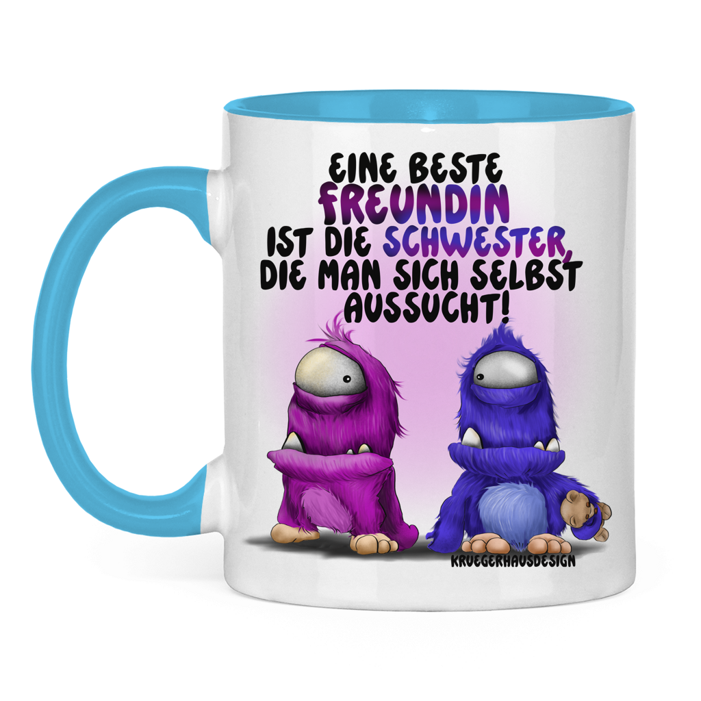 Tasse zweifarbig Eine Beste Freundin ist die Schwester, die man sich ...