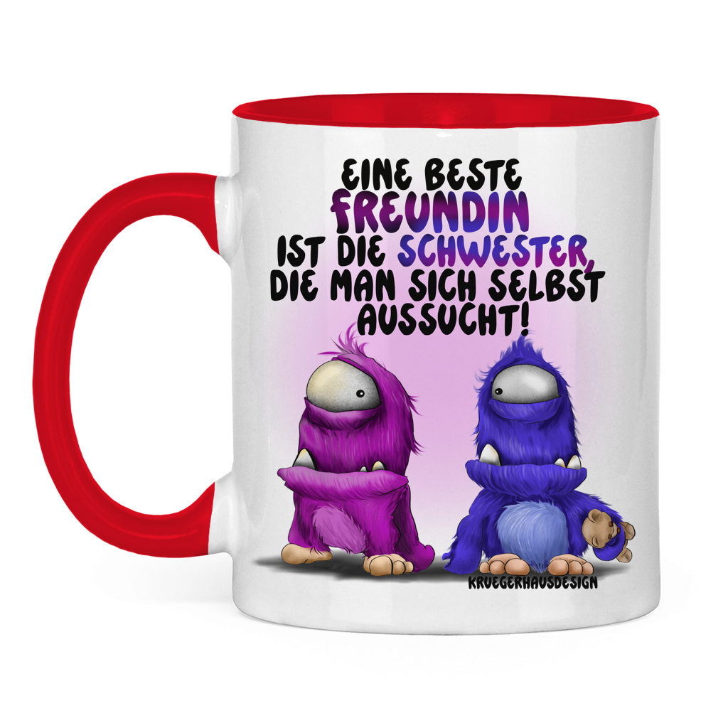 Tasse zweifarbig Eine Beste Freundin ist die Schwester, die man sich ...