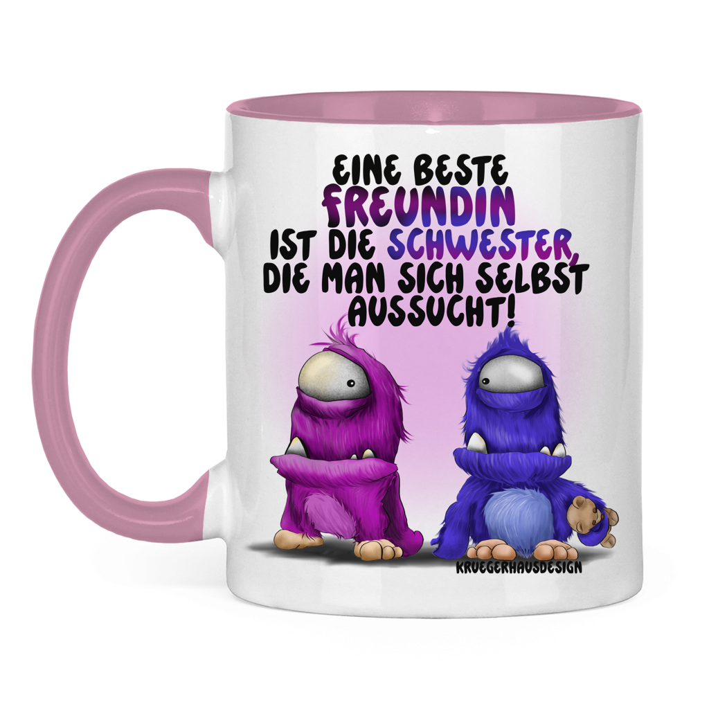 Tasse zweifarbig Eine Beste Freundin ist die Schwester, die man sich ...