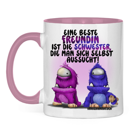 Tasse zweifarbig Eine Beste Freundin ist die Schwester, die man sich ...